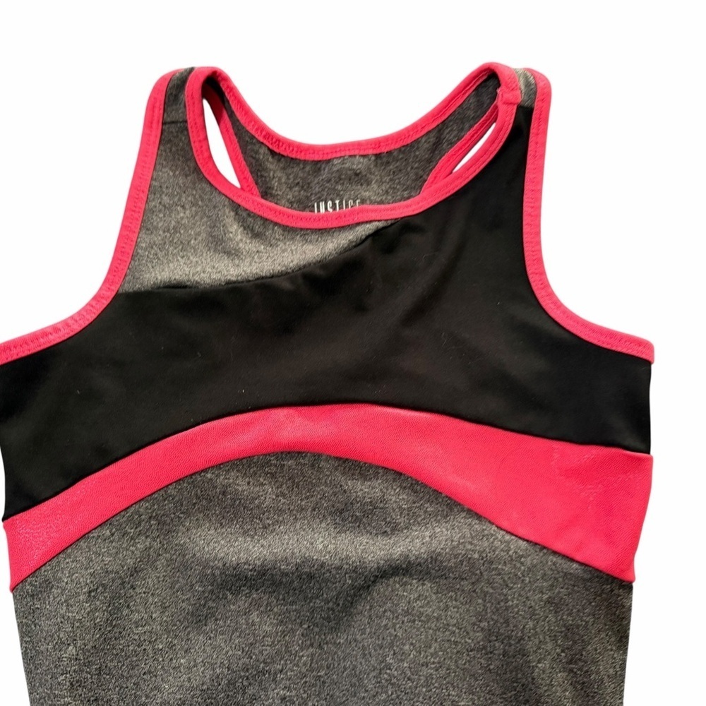 2 Justice Girls' sz. 8 Gymnastics Leotards dance play Hot pink & blue shimmer - Picture 6 of 6